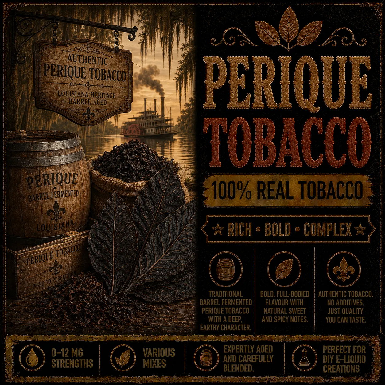 Perique Tobacco - Real Tobacco E-liquid Perique Tobacco - Real Tobacco E-liquid