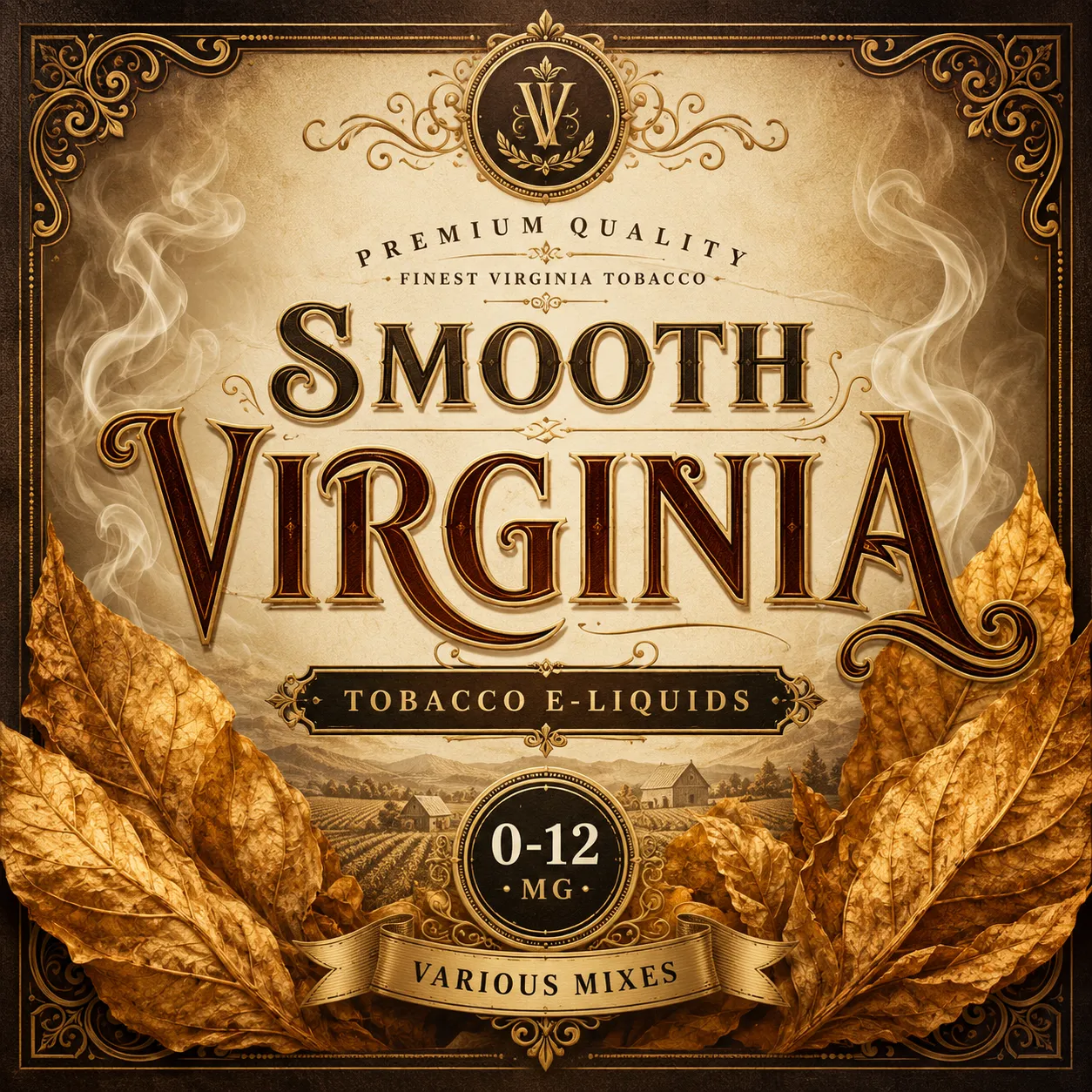 Smooth Virginia Tobacco E-liquid – Mellow Leaf Flavour Smooth Virginia Tobacco E-liquid with mellow leaf flavour