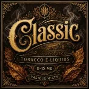 Classic Tobacco E-Liquid product image featuring a smooth, traditional tobacco flavour