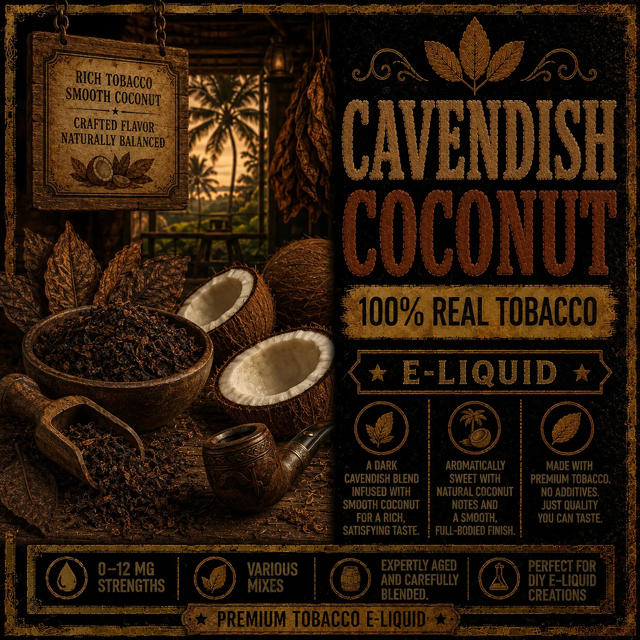 Cavendish Coconut Tobacco - Real Tobacco E-liquid Cavendish Coconut Tobacco - Real Tobacco E-liquid
