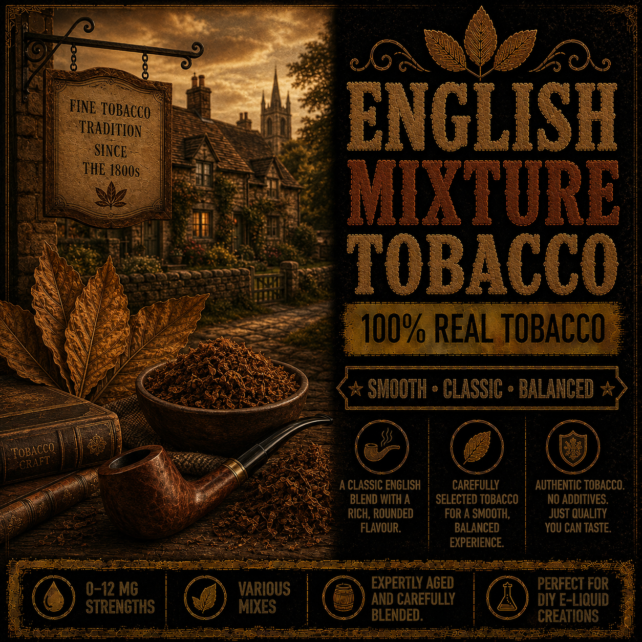 English Mixture Tobacco - Real Tobacco E-liquid English Mixture Tobacco - Real Tobacco E-liquid