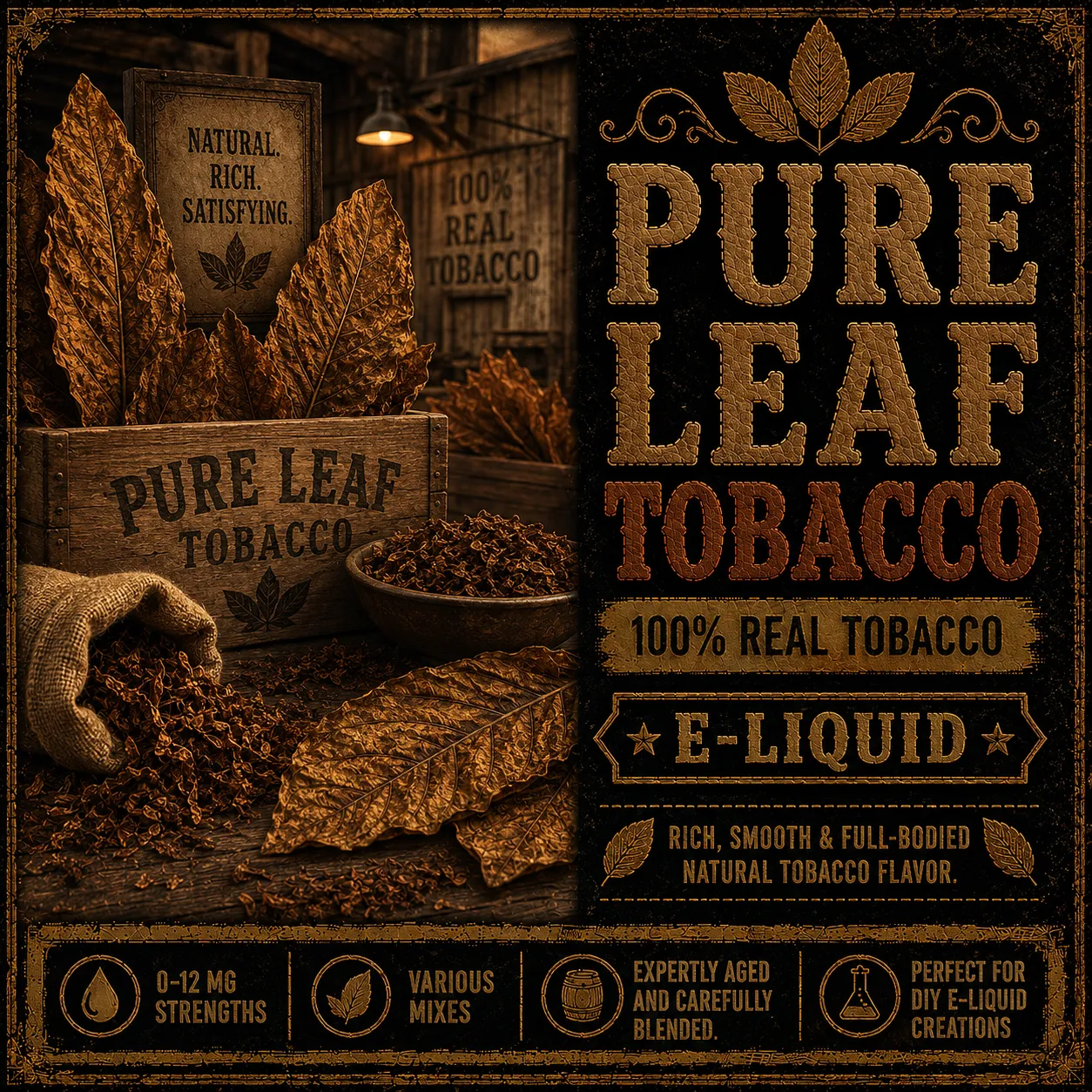 Pure Leaf Tobacco - Real Tobacco E-liquid Pure Leaf Tobacco - Real Tobacco E-liquid