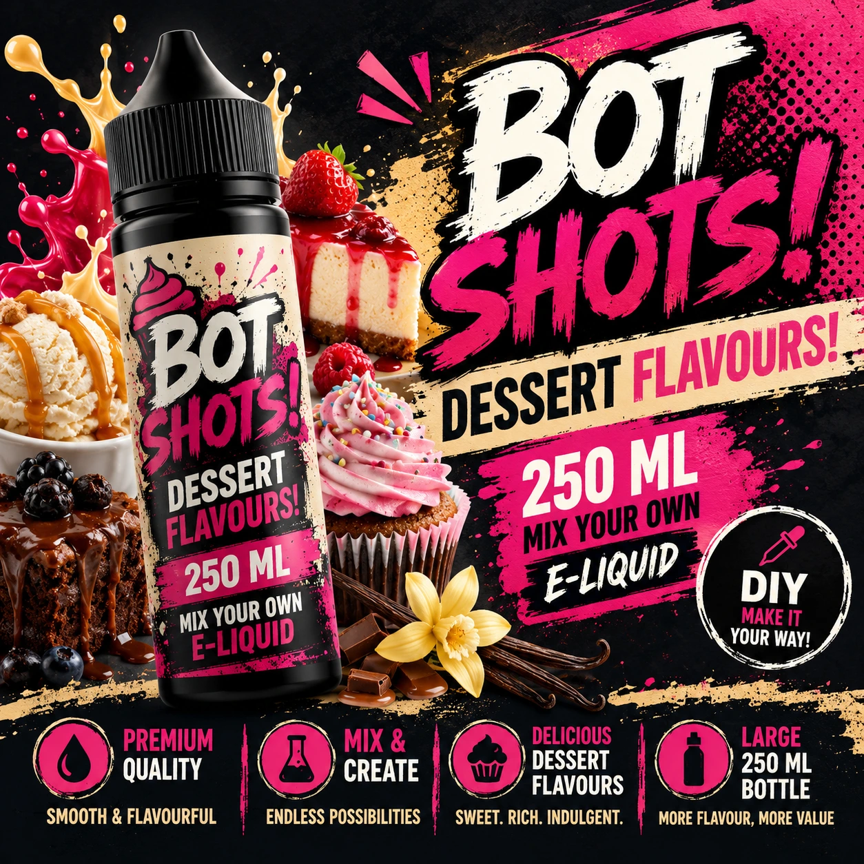 Dessert Bottle Flavour Shots DIY Mixing Dessert Bottle Flavour Shots DIY Mixing
