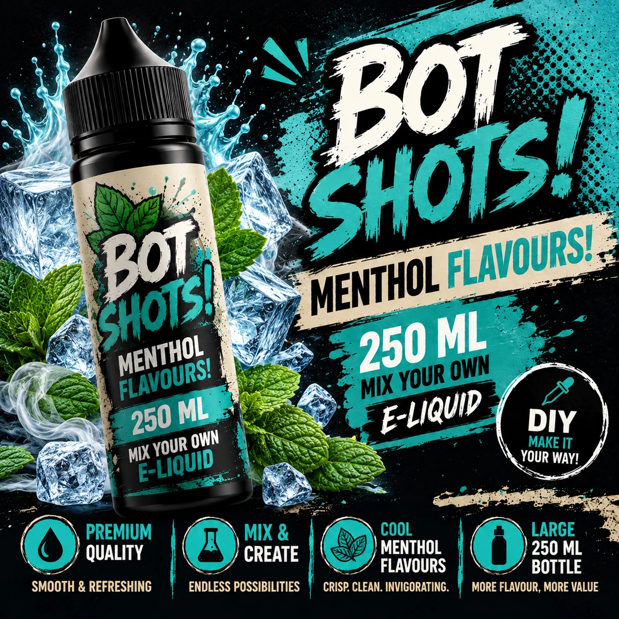 Menthol Bottle Flavour Shots for DIY Mixing Menthol Bottle Flavour Shots for DIY Mixing