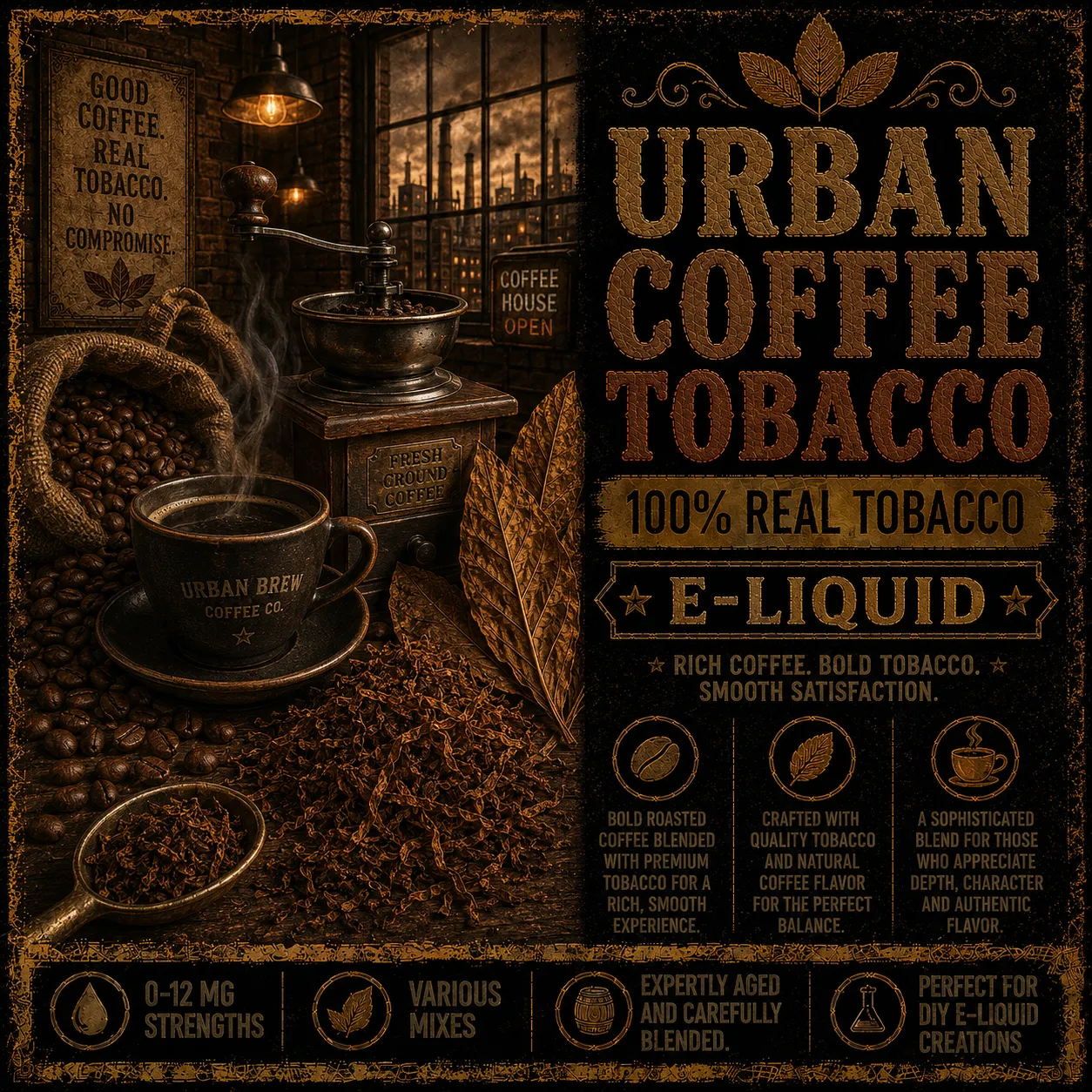 Urban Coffee Tobacco - Real Tobacco E-liquid Urban Coffee Tobacco - Real Tobacco E-liquid
