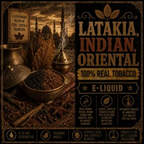 Latakia, Indian, Oriental 100% Tobacco E-liquid